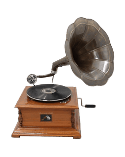 Antique Replica Rca Victor Phonograph Gramophone With Dark Aged Bronze Horn